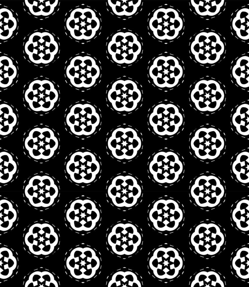 Black and white seamless pattern texture. Greyscale ornamental graphic design. Mosaic ornaments. vector