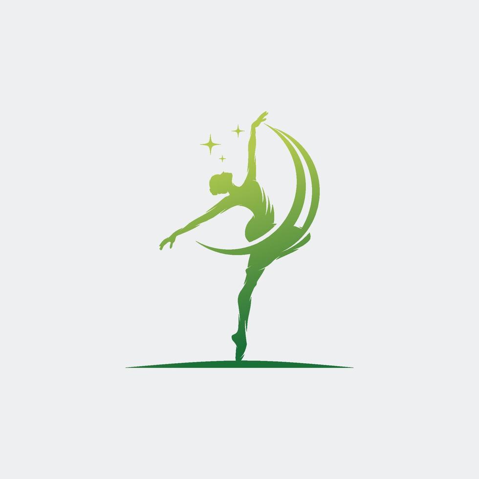 Rhythmic gymnast in professional arena logo vector