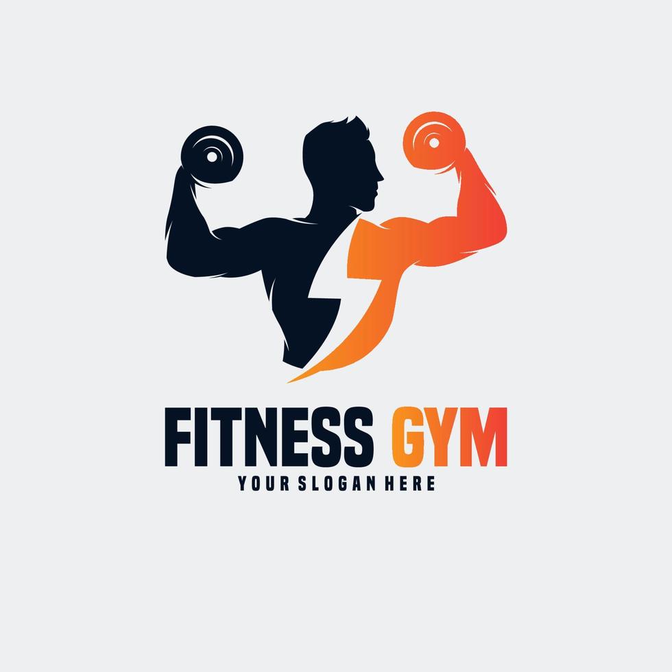 Fitness sport gym Logo design vector