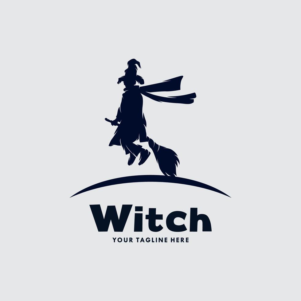 Sweet witch vector illustration logo design