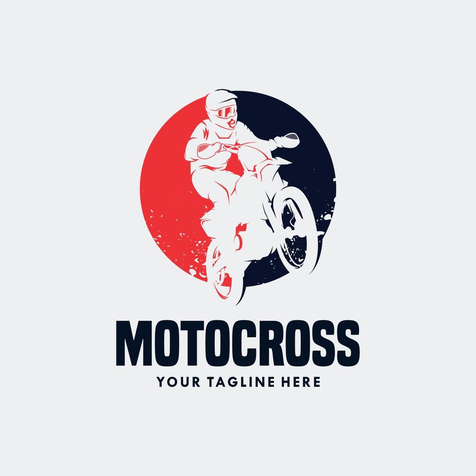 Extreme motocross sport logo design template vector