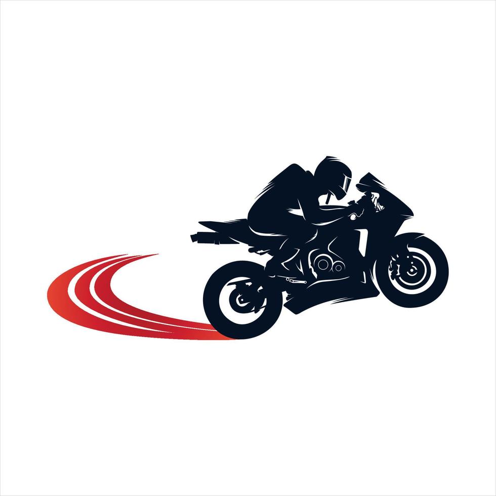 Motorcycle racing on the racetrack logo design vector