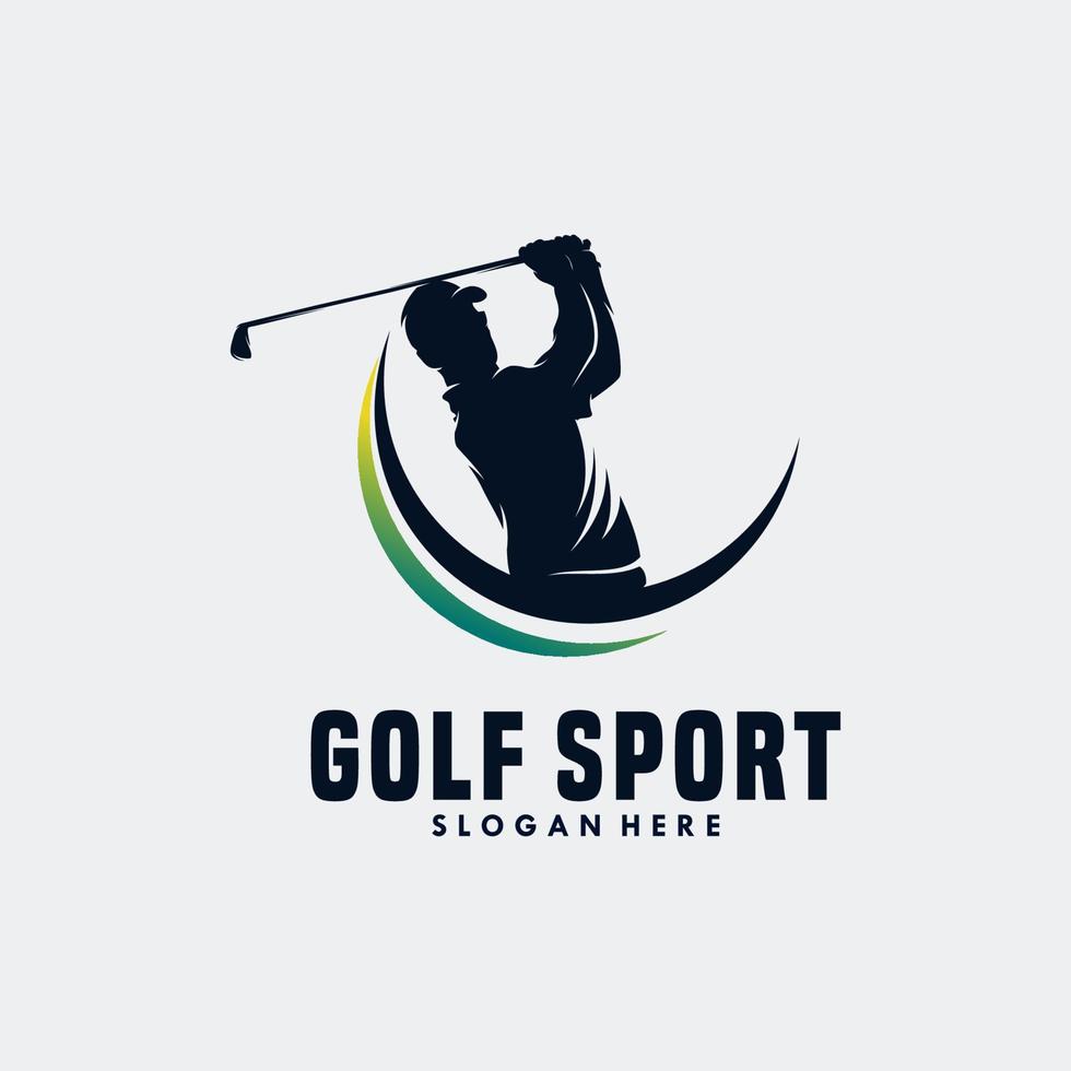 plantilla de diseño de logotipo de silueta de deporte de golf vector