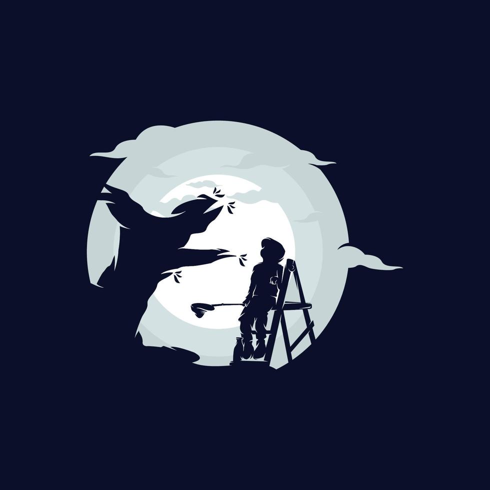 a child reaches for a star vector