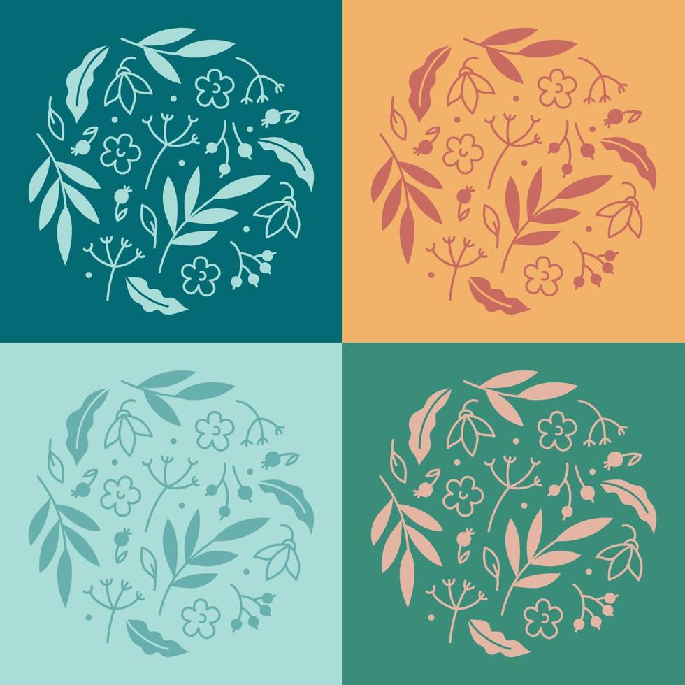 Floral ornament. Circular pattern. Vector image.