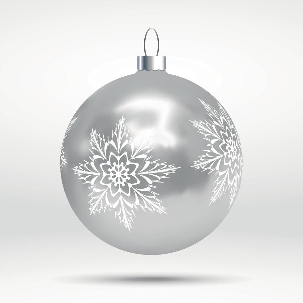 Bola de árboles de navidad decorados sobre fondo blanco. vector