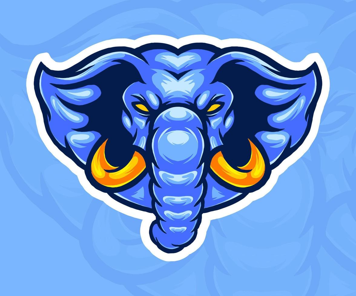 ilustración de mascota de cabeza de elefante. vector