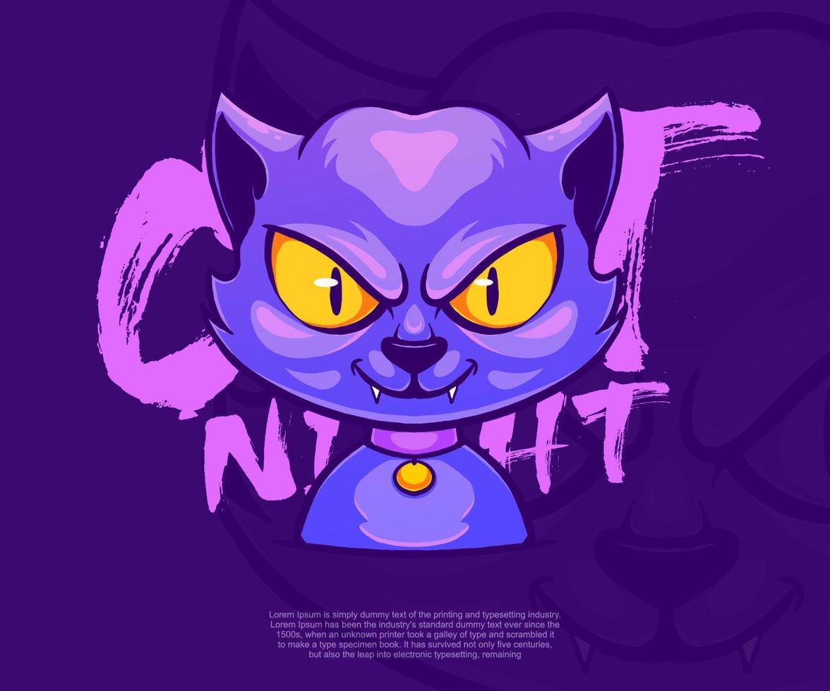 illustration of mascot cat vector template.