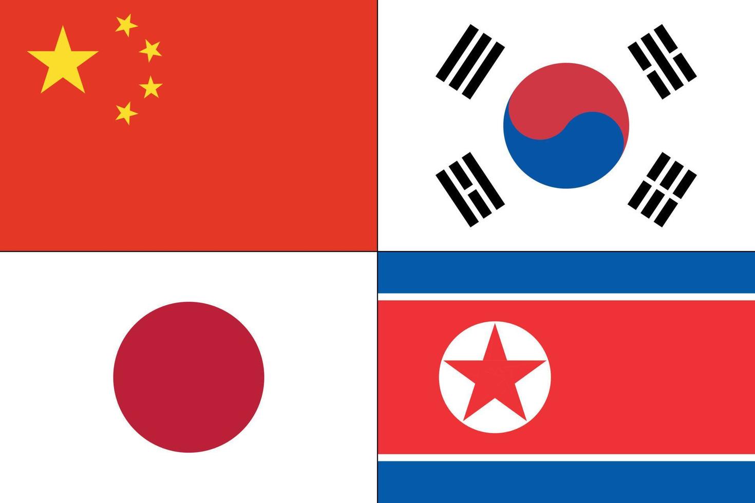 Vector illustration of different countries flags set.