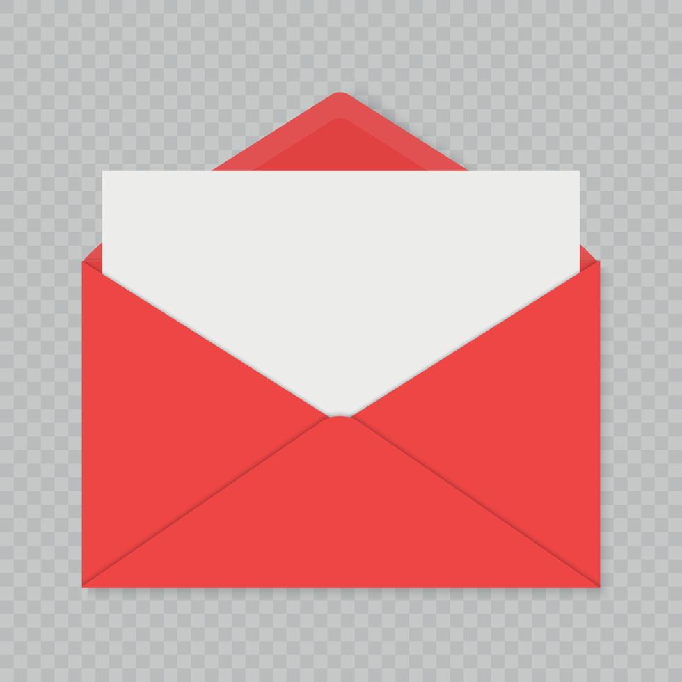 mail envelope template over transparent background. Greeting card template vector