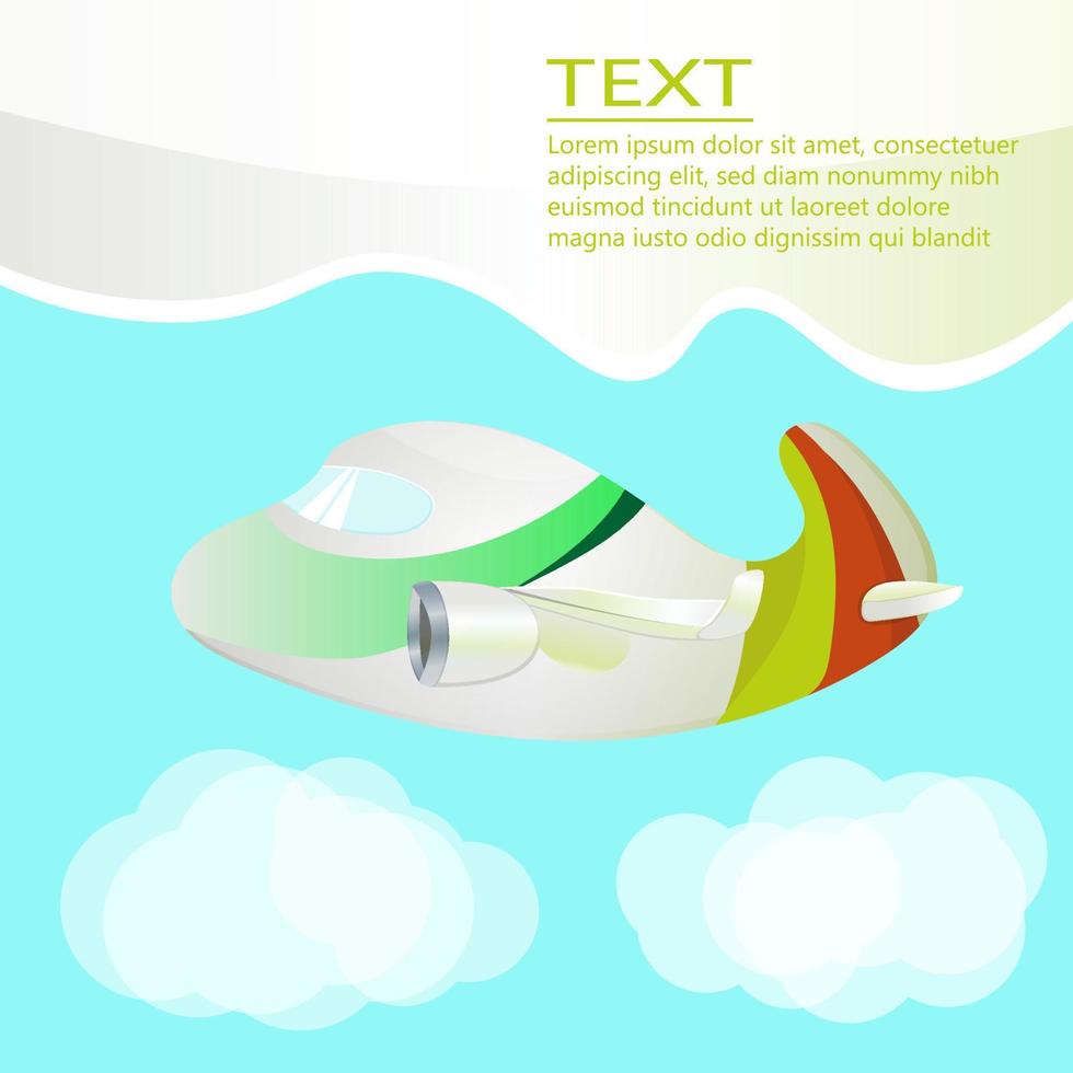 Banner airplane in cloudy blue sky vector