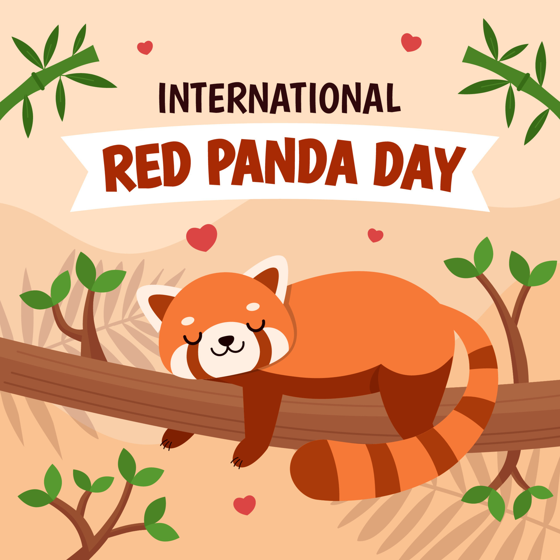 International Red Panda Day Celebration Concept 11162299 Vector Art at