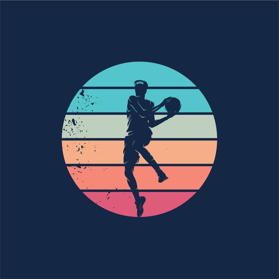 basketball sports movement logo design vector