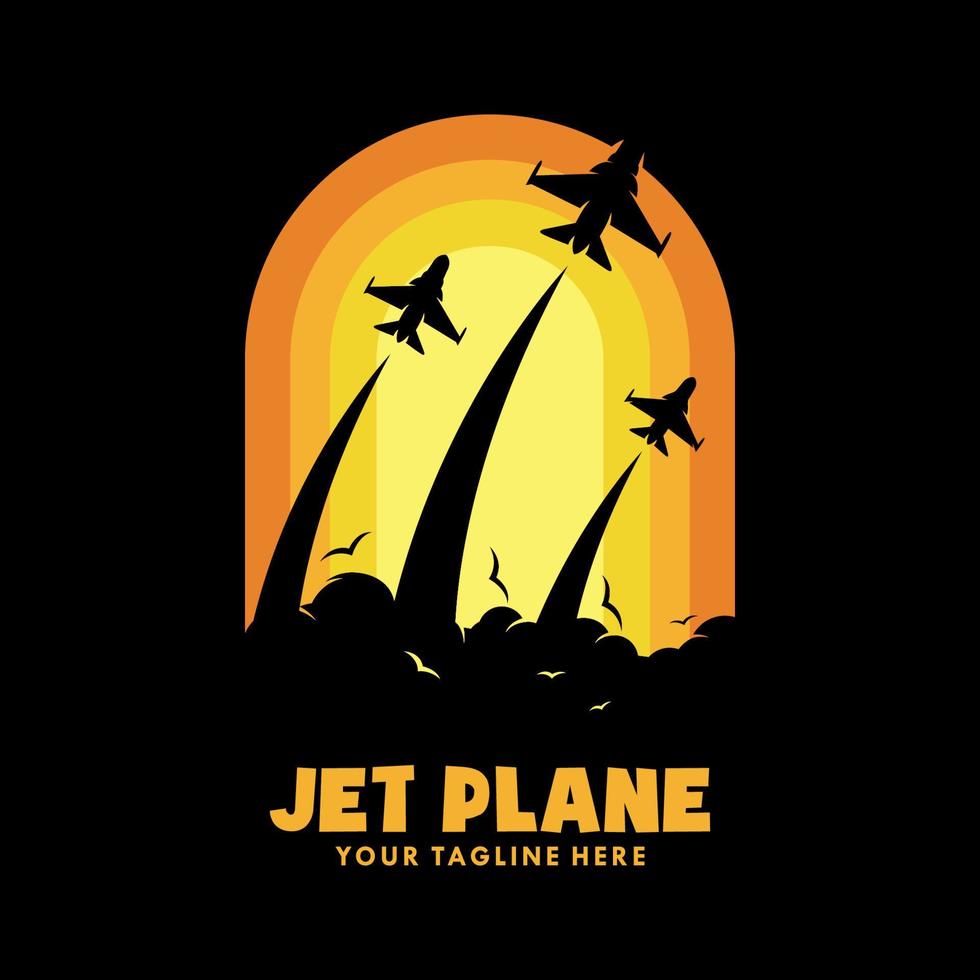 Jet plane logo vector icon illustration