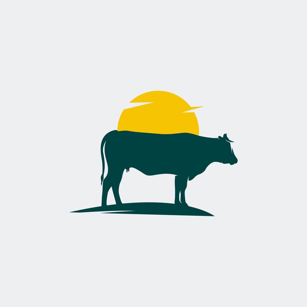 cow farm logo vector illustration
