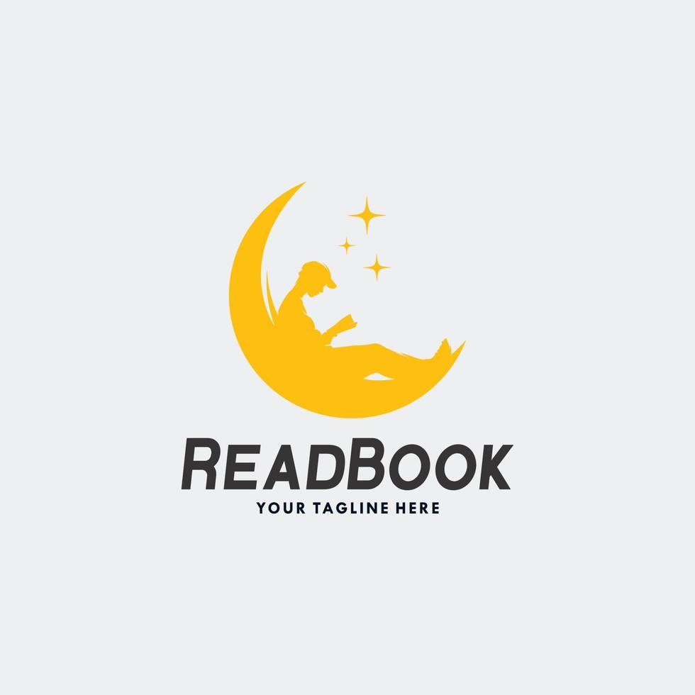 reading book logo design template vector