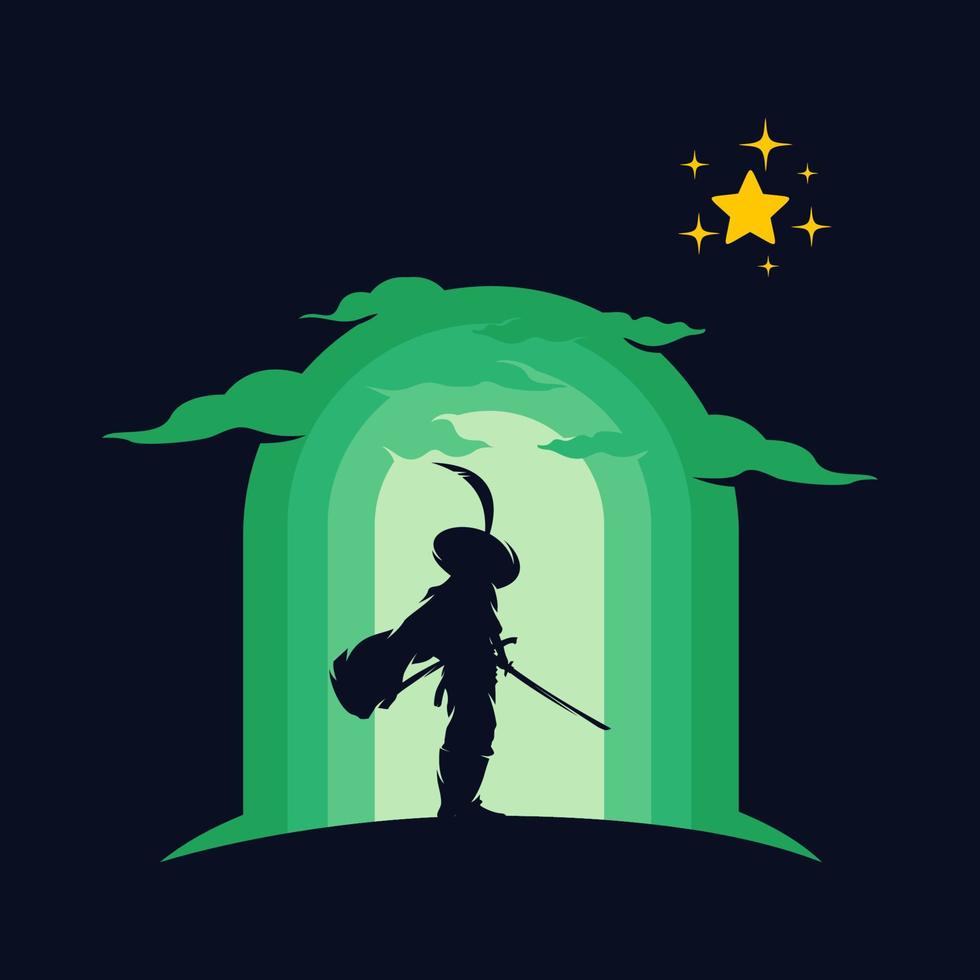 Ninja warrior mascot logo vector