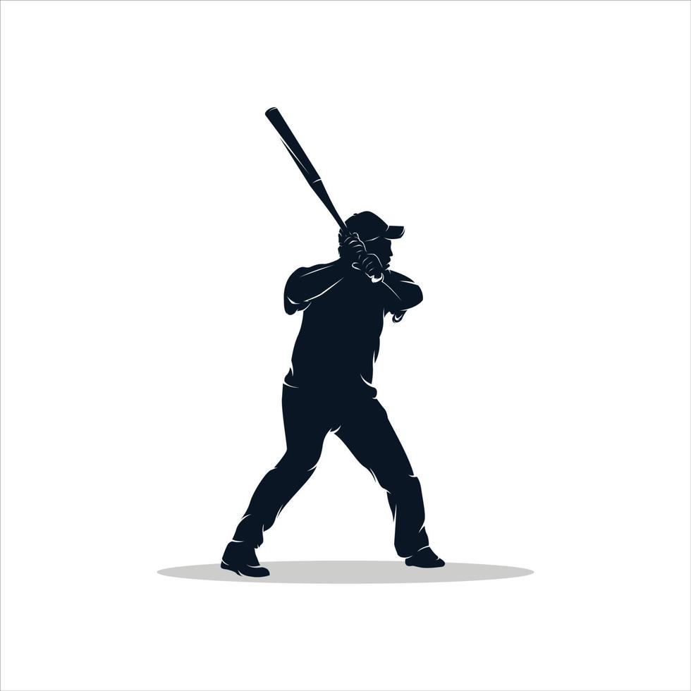 diseño de logotipo de silueta de béisbol vector