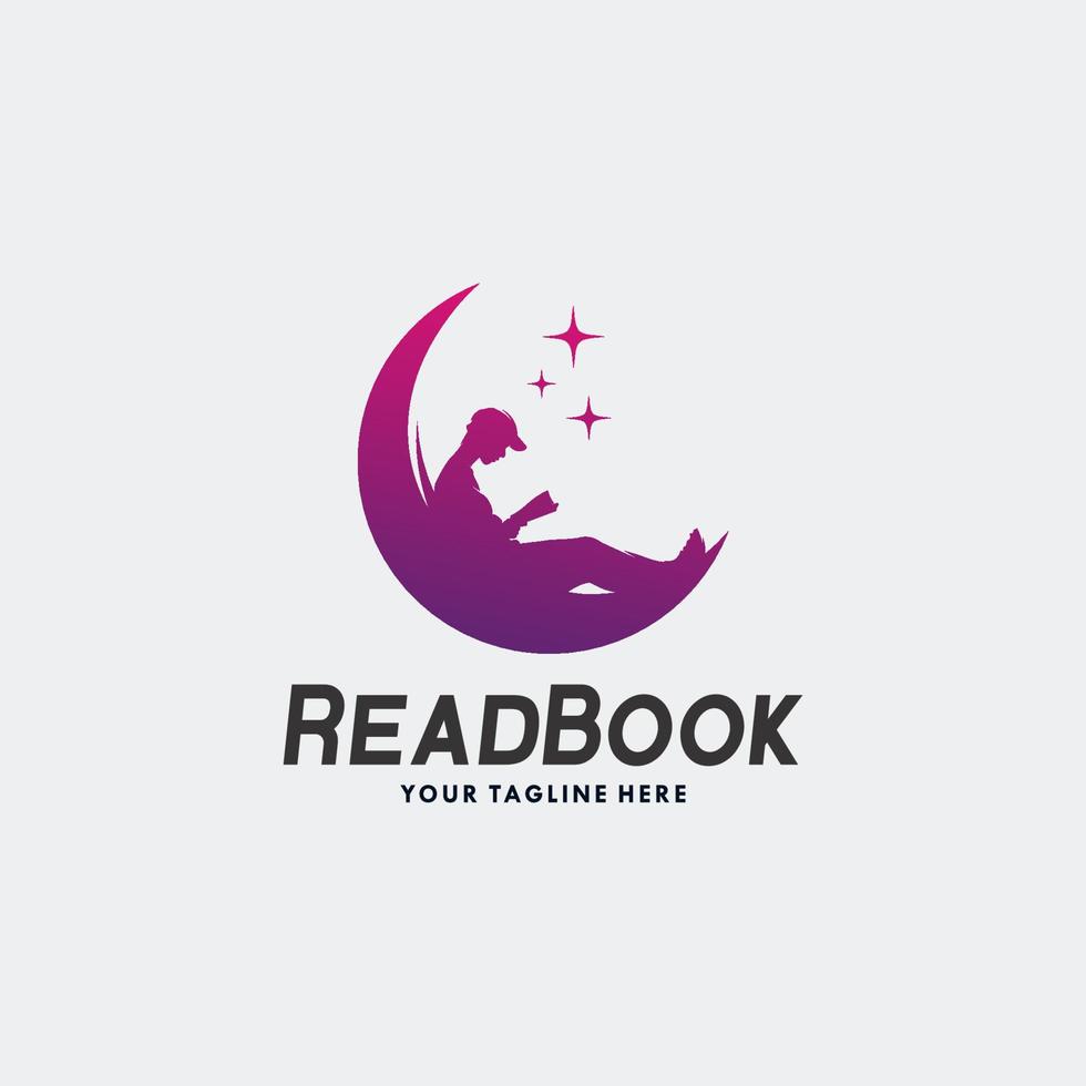 reading book logo design template vector