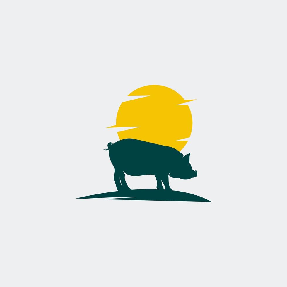 pig farm logo vector illustration