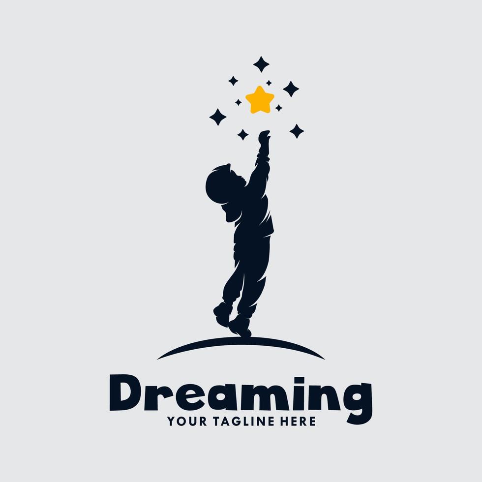 A kids aim for the stars logo vector