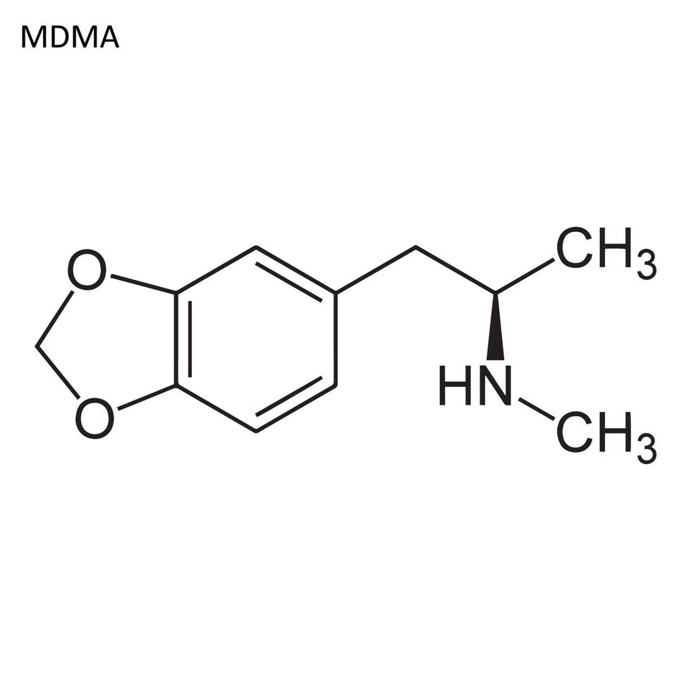 Skeletal formula of methylenedioxymethamphetamine vector