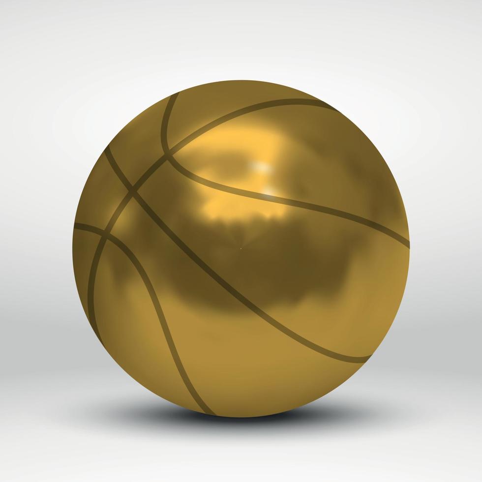 Balón de baloncesto dorado sobre fondo blanco. vector