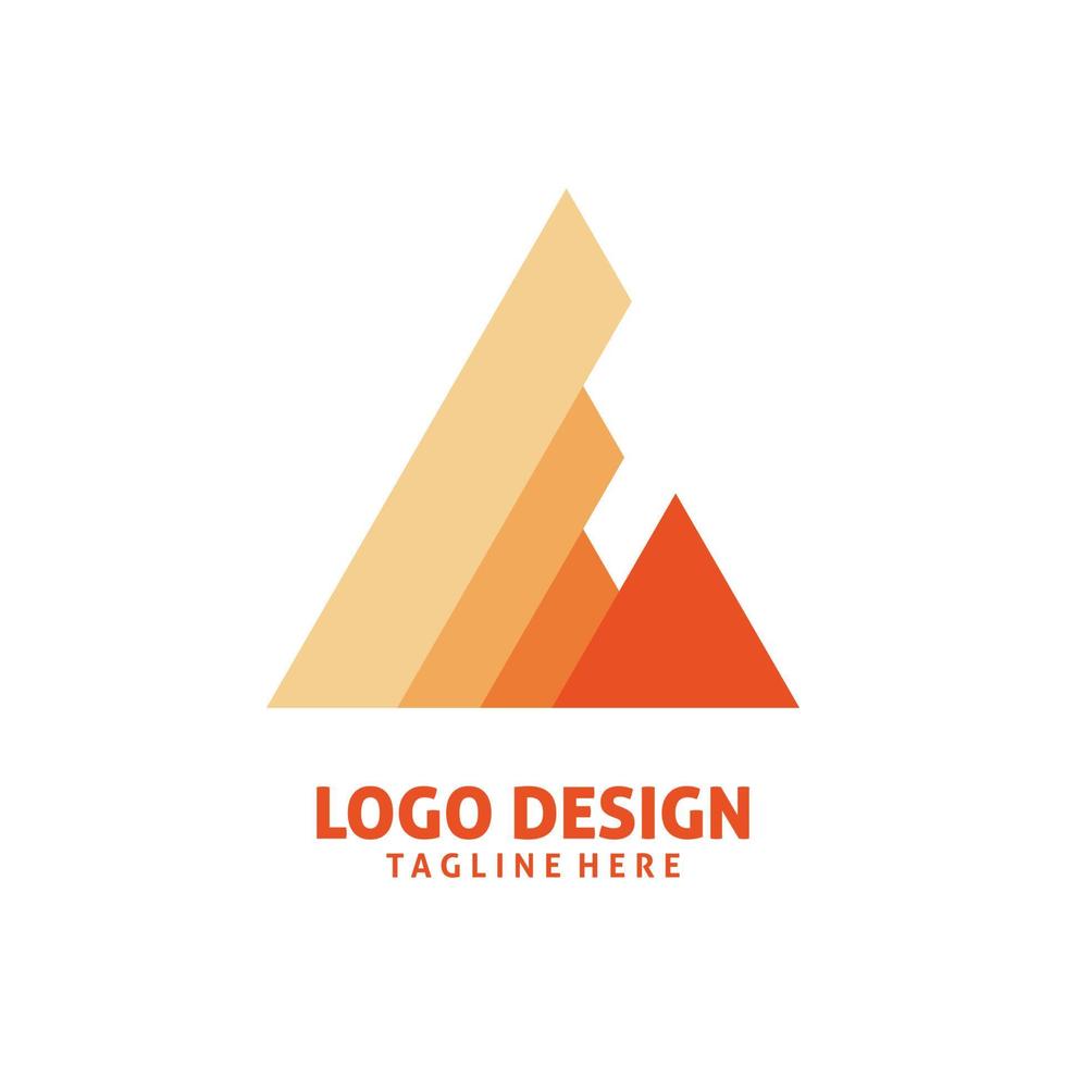 triangle chart business logo design vector
