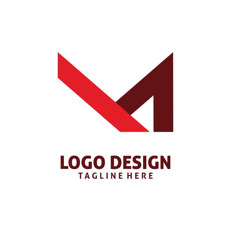 diseño de logotipo de letra m roja vector