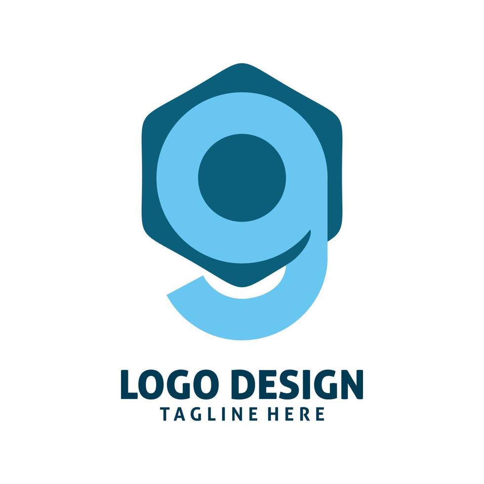 diseño de logotipo de letra g hexagonal vector