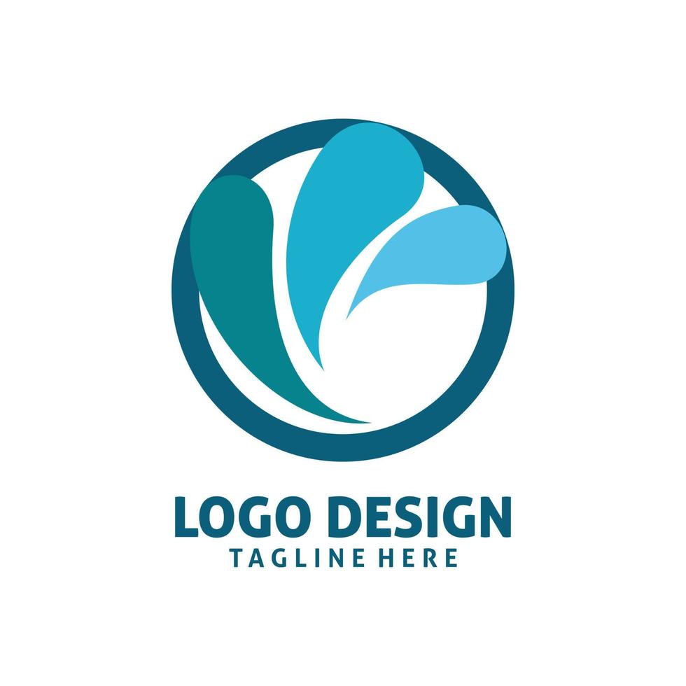diseño de logotipo de fluido de círculo azul vector