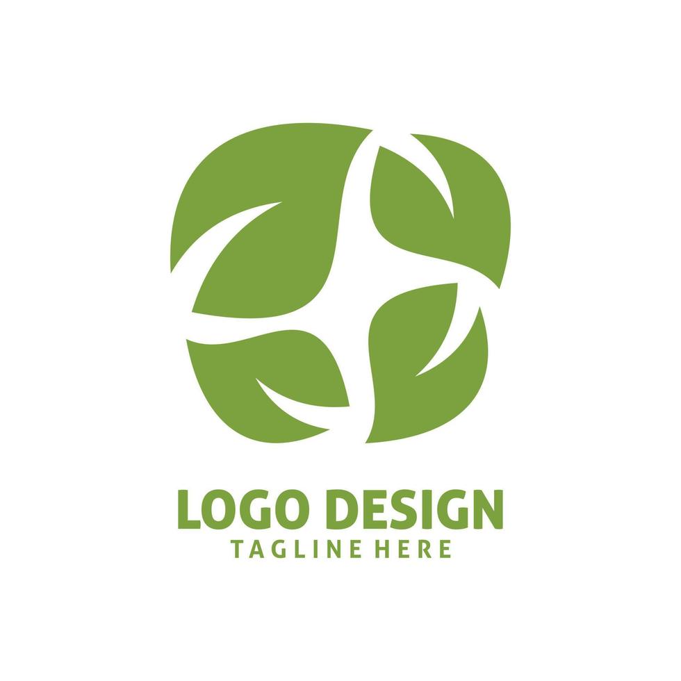 diseño de logotipo de grupo de hoja verde vector