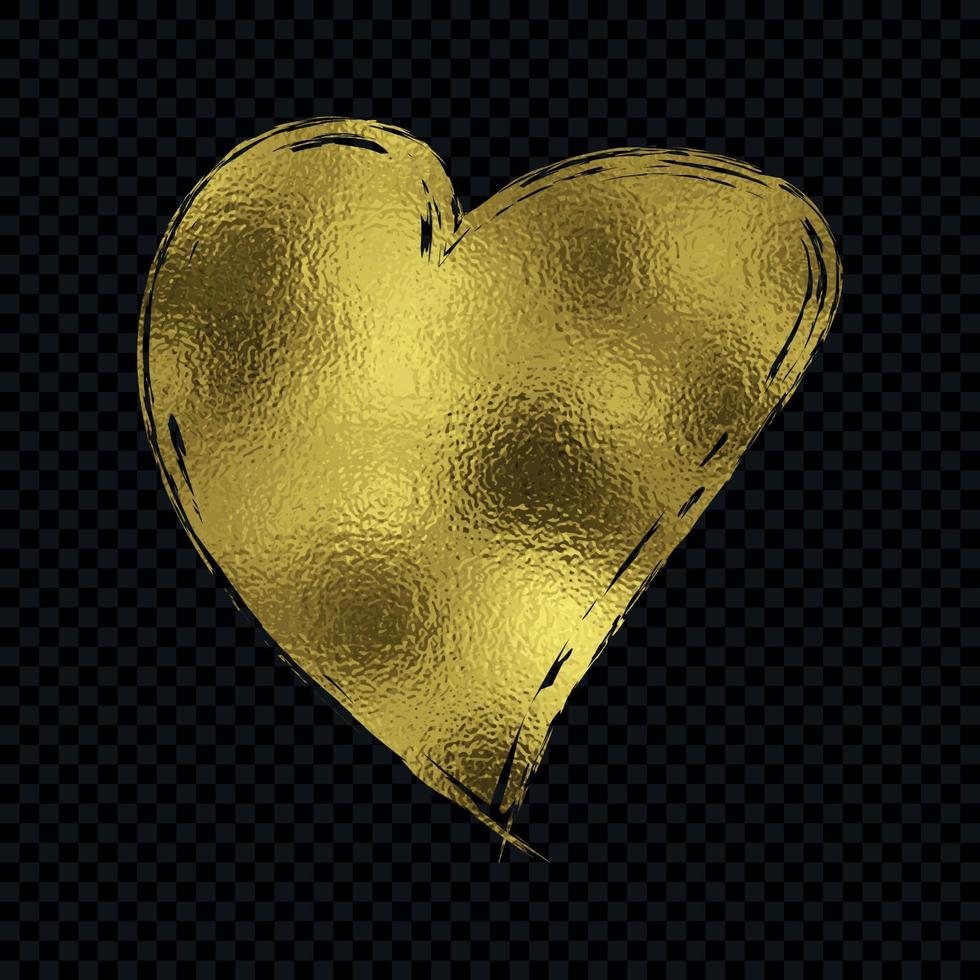 Gold glitter heart vector