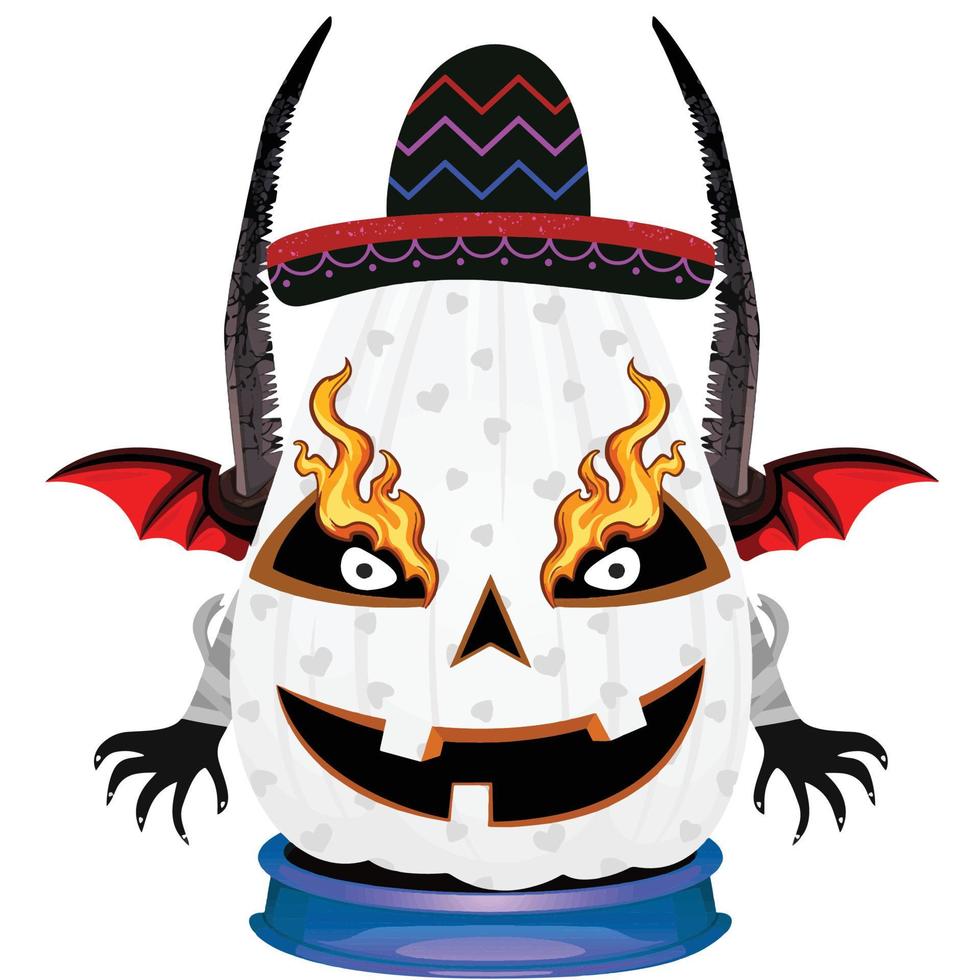 fiesta espeluznante cabeza de calabaza de halloween vector