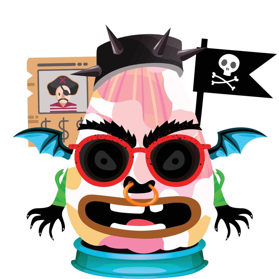 Creepy Party Halloween Pumpkin Head vector