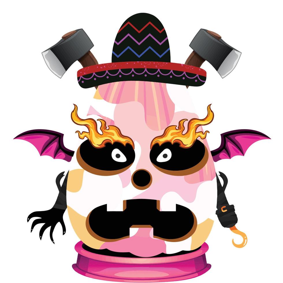 fiesta espeluznante cabeza de calabaza de halloween vector