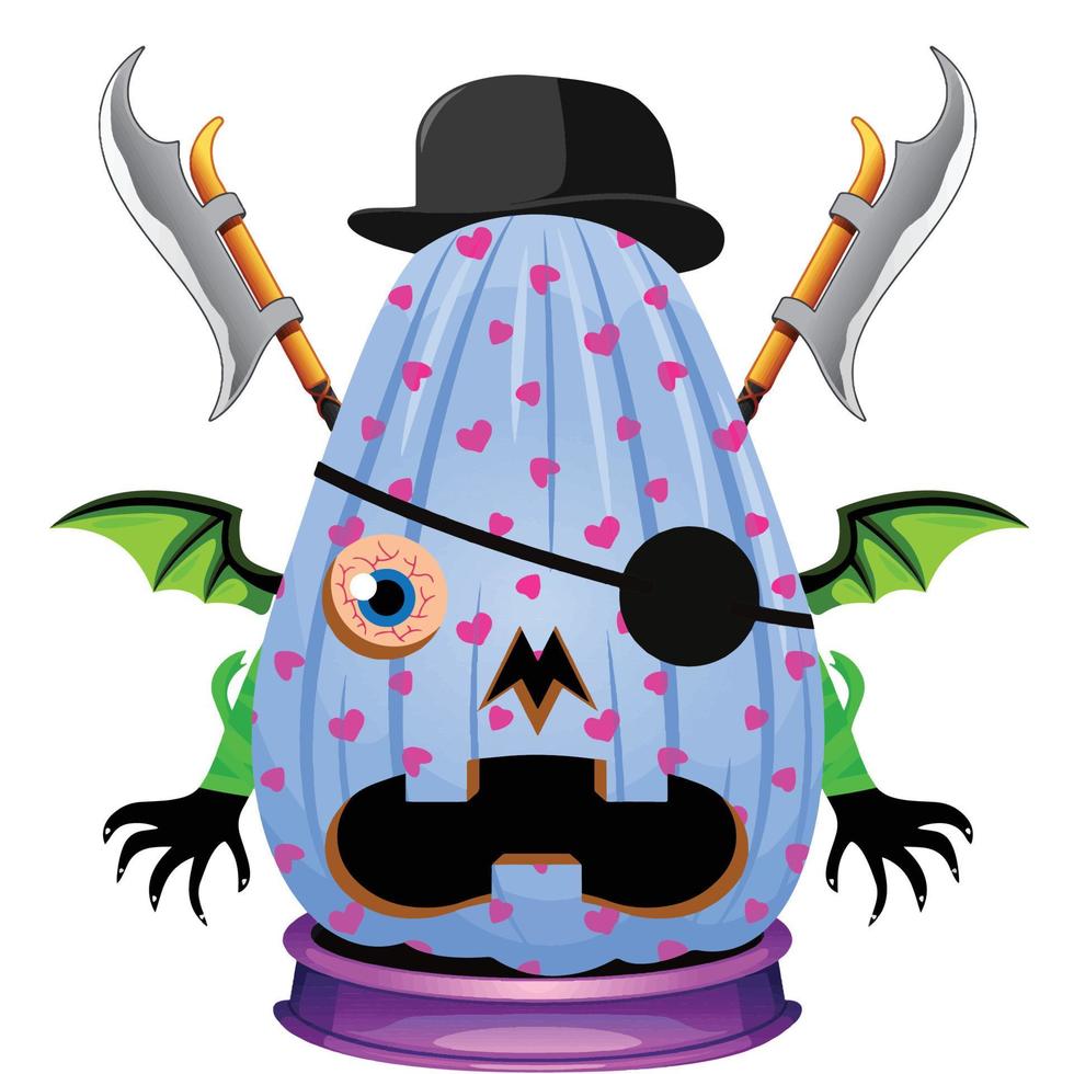 Creepy Party Halloween Pumpkin Head vector