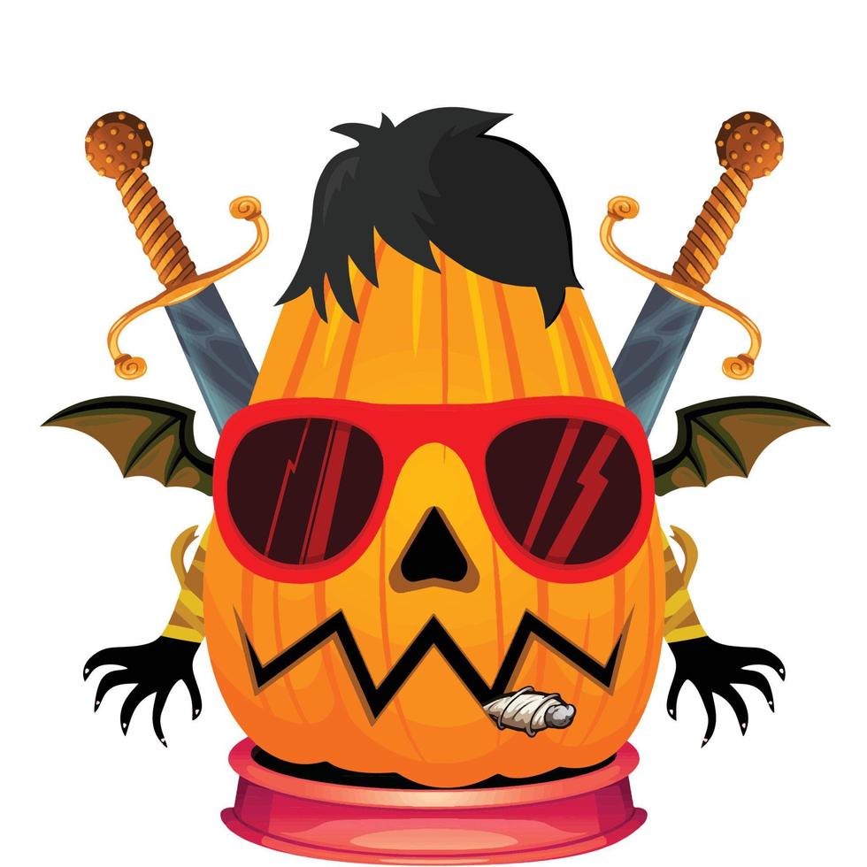 fiesta espeluznante cabeza de calabaza de halloween vector