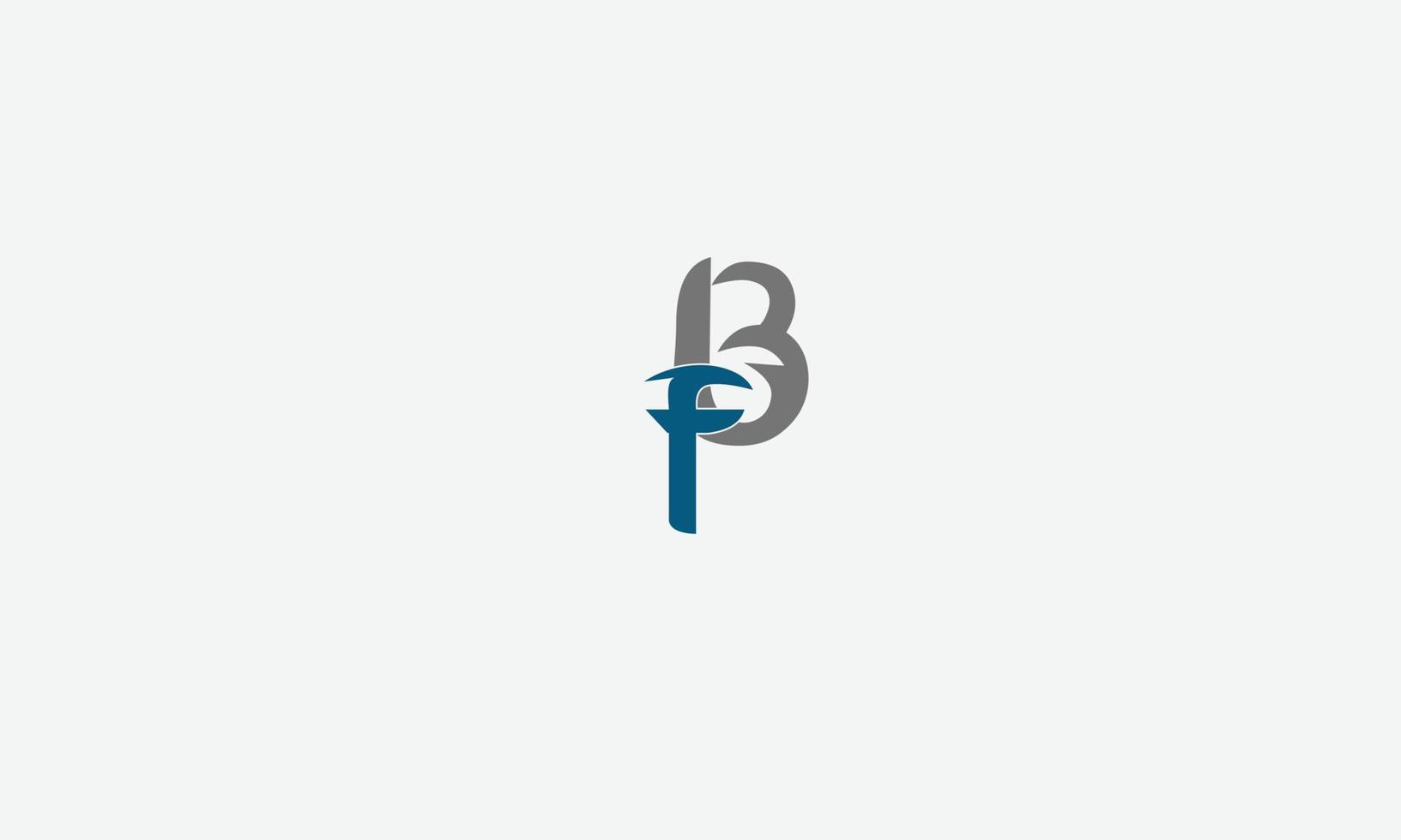 printalphabet letras iniciales monograma logo bf, fb, b y f vector