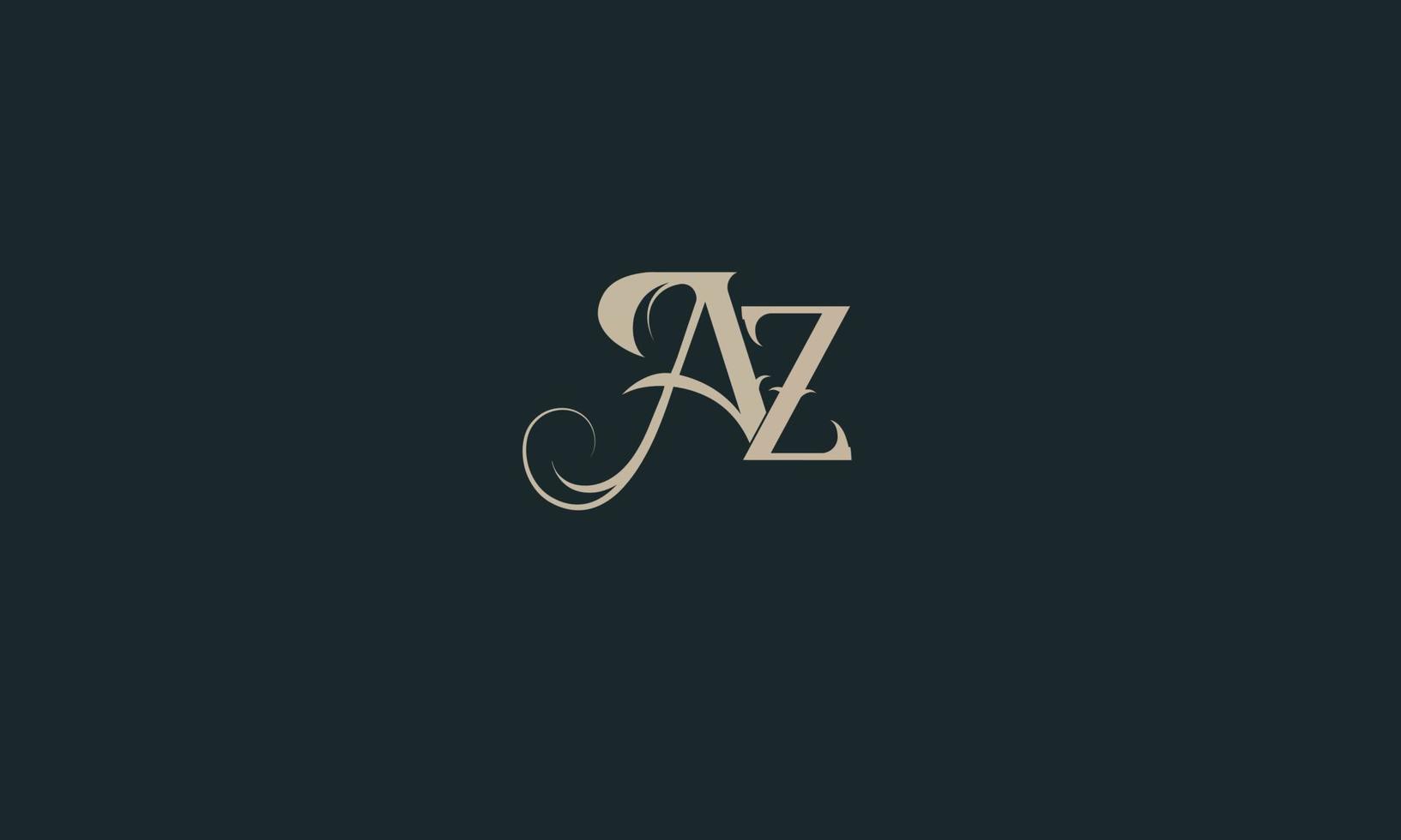 letras del alfabeto iniciales monograma logo az, za, a y z vector