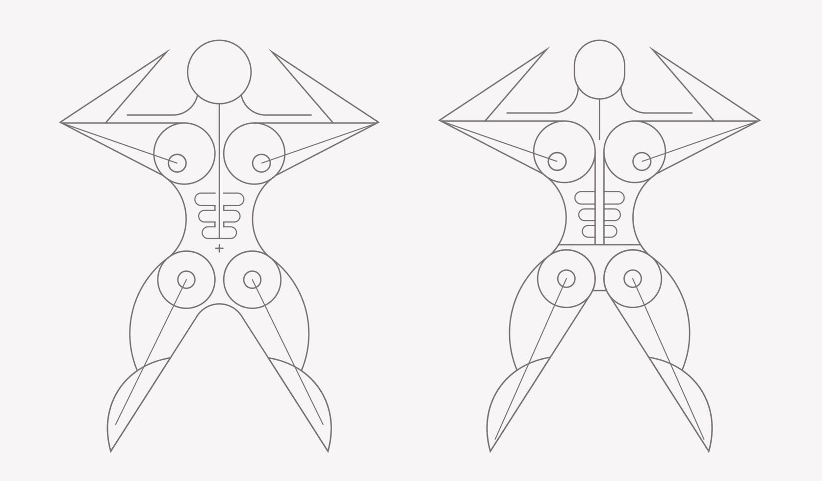 Bodybuilder Line Art vector