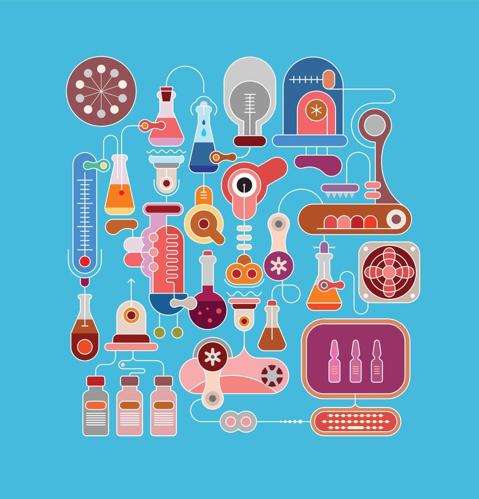 Research Laboratory Equipment vector illustration