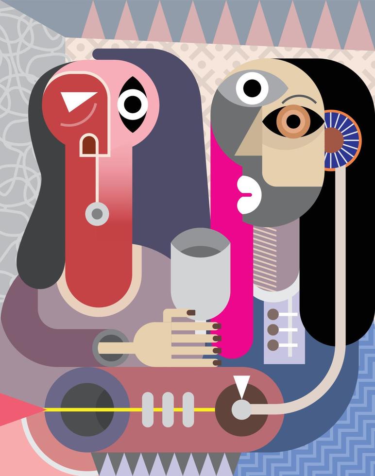 Man and Woman portrait vector