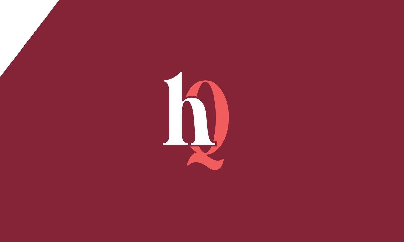 alfabeto letras iniciales monograma logo hq, qh, h y q vector