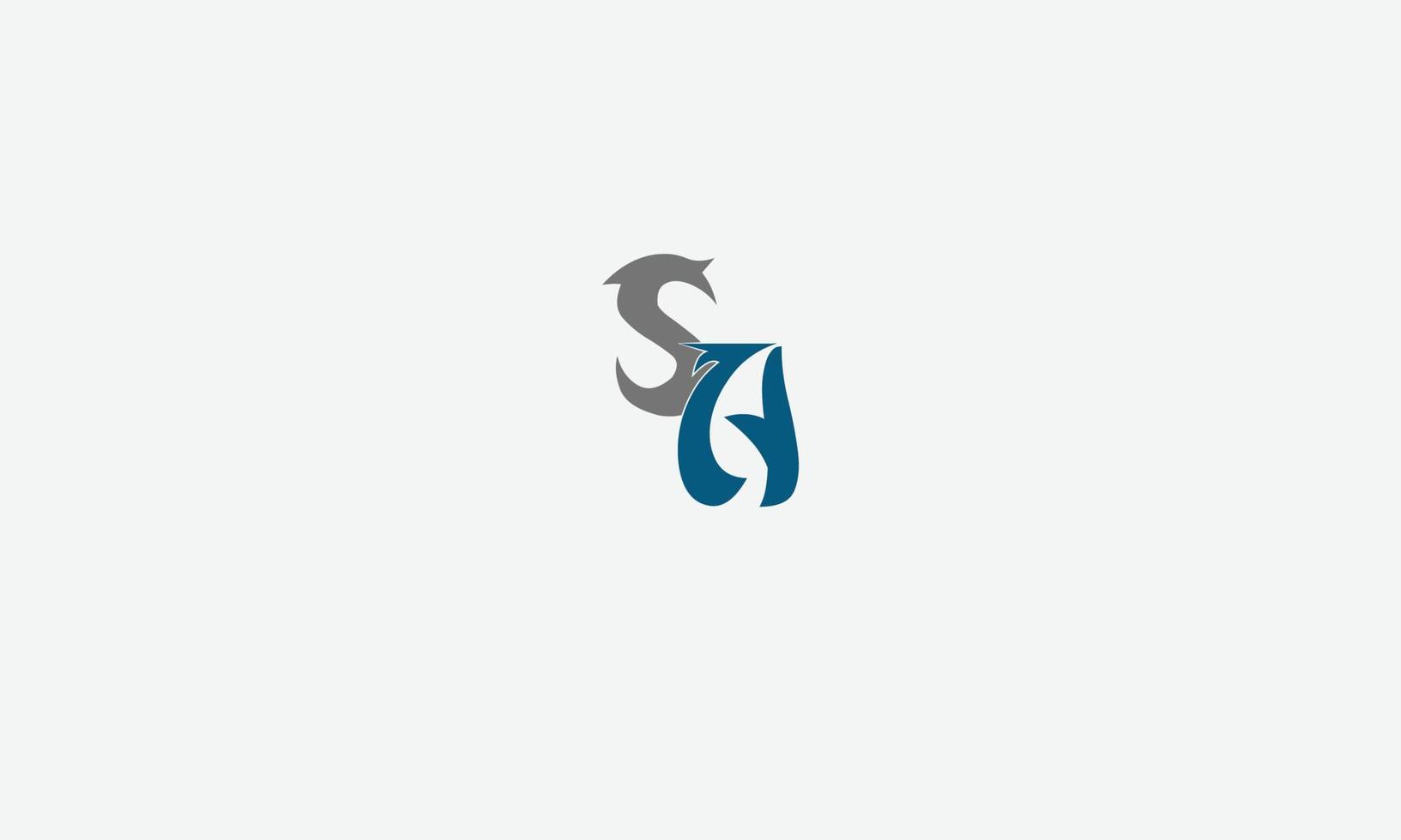 Alphabet letters Initials Monogram logo SA, AS, S and A vector