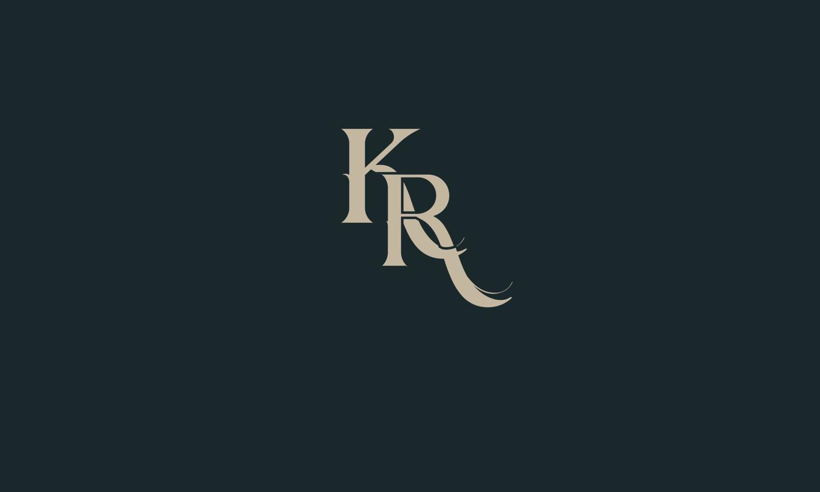 Alphabet letters Initials Monogram logo KR, RK, K and R vector