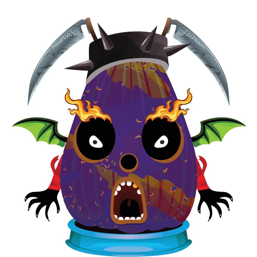 Creepy Party Halloween Pumpkin Head vector