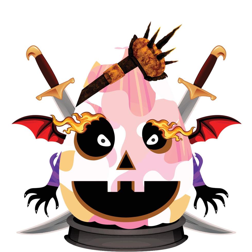 fiesta espeluznante cabeza de calabaza de halloween vector