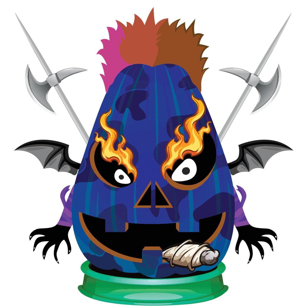 fiesta espeluznante cabeza de calabaza de halloween vector