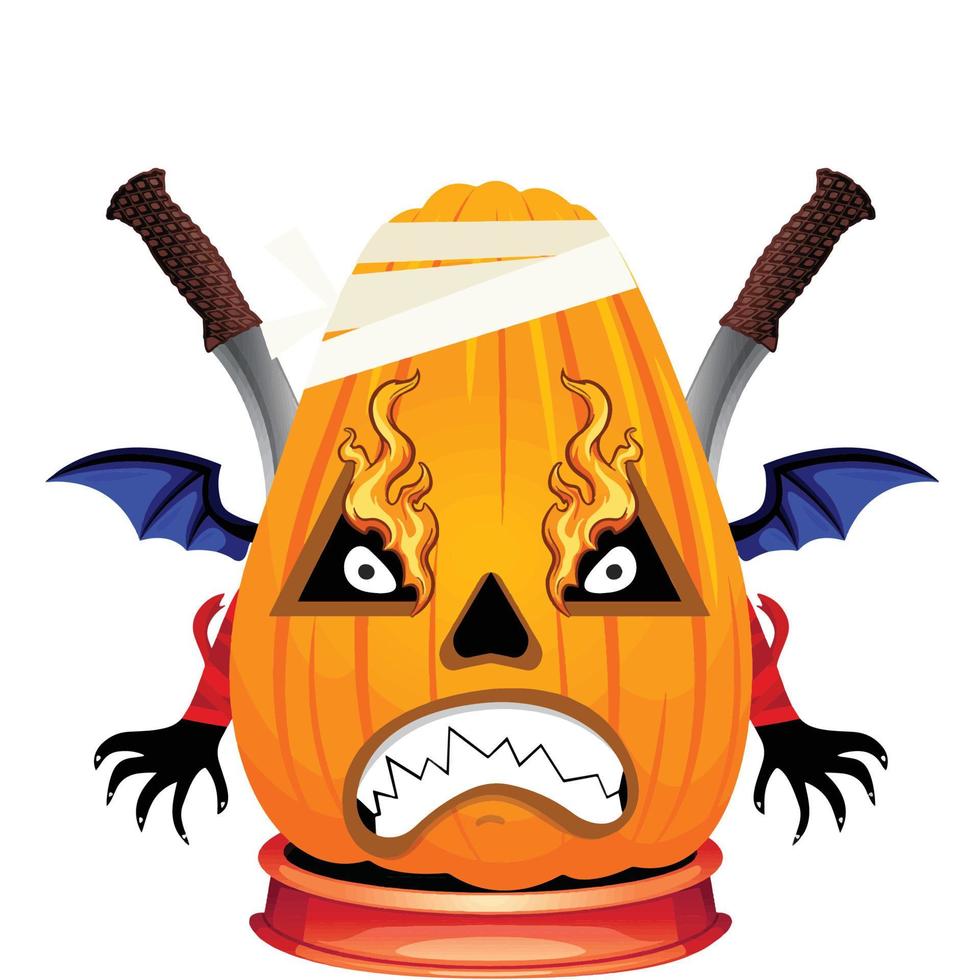 Creepy Party Halloween Pumpkin Head vector